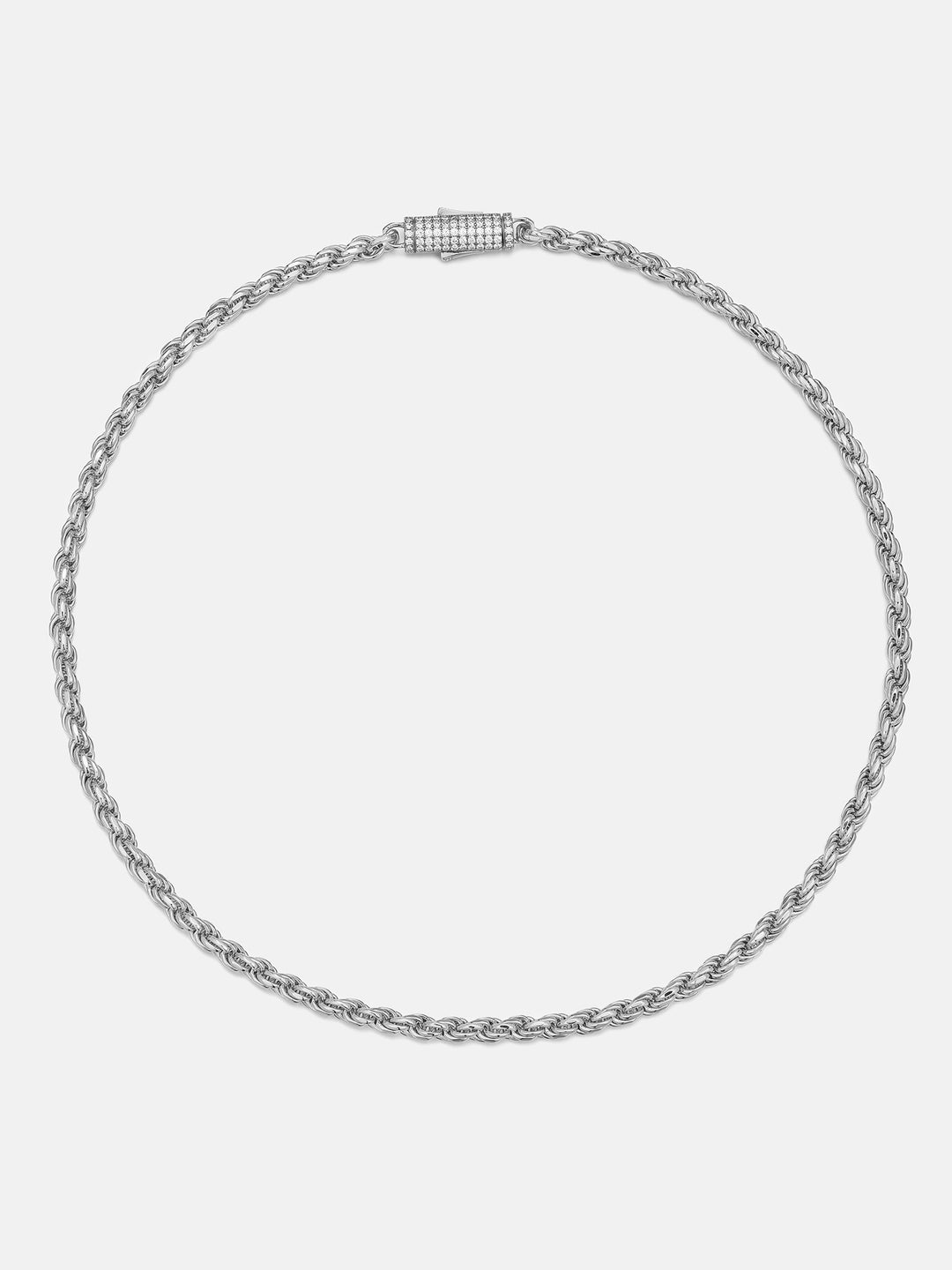 Italian 5mm Rope Chain with Moissanite Clasp