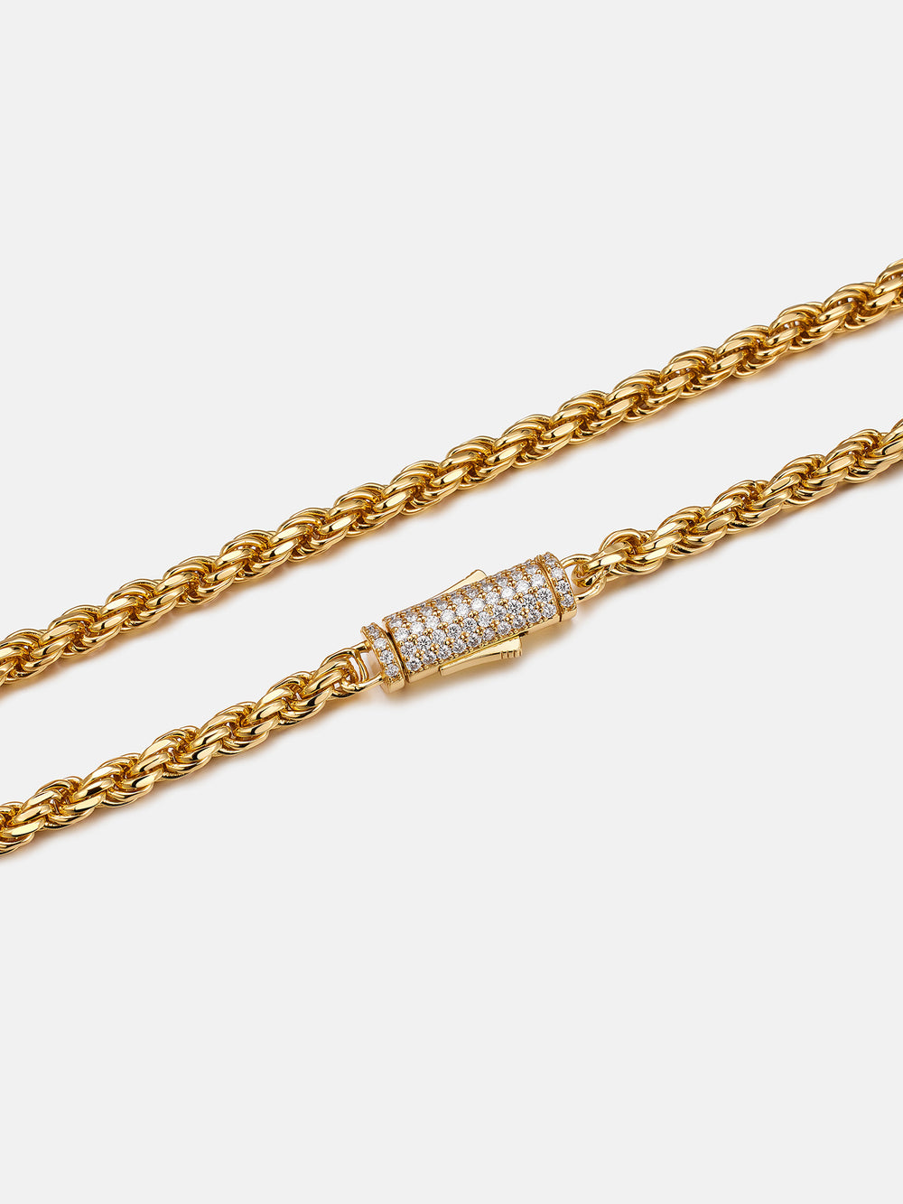 Italian 5mm Rope Chain with Moissanite Clasp