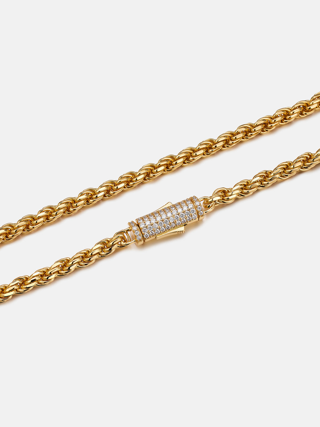 Italian 5mm Rope Chain with Moissanite Clasp