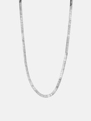 Italian Silver Wide Flat Snake Necklace Or Bracelet