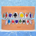 "JBR" Poker Suits Multi Color Enamel Grillz