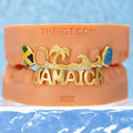 Jamaica Flag Palm Wave Opal Grillz - ICEGIANT