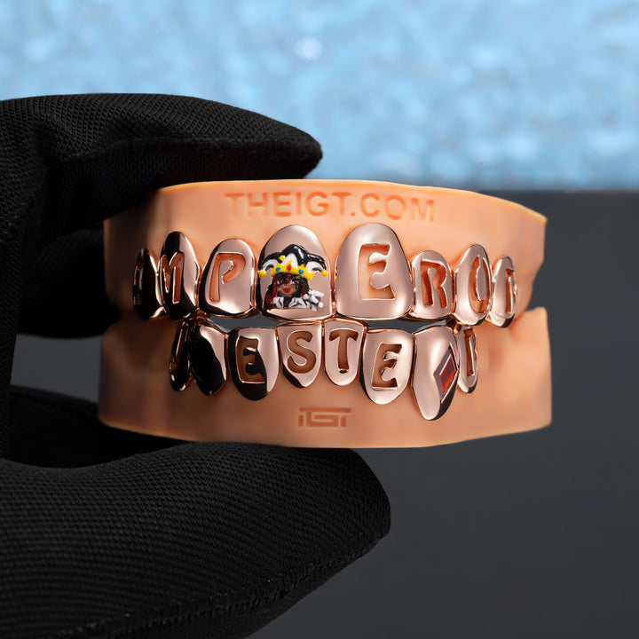 Jester Red Gem Black Heart Cutout Grillz