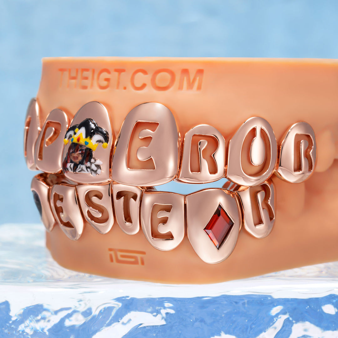 Jester Red Gem Black Heart Cutout Grillz