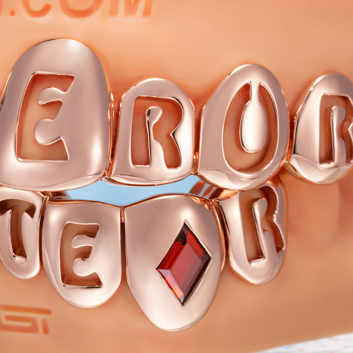 Jester Red Gem Black Heart Cutout Grillz