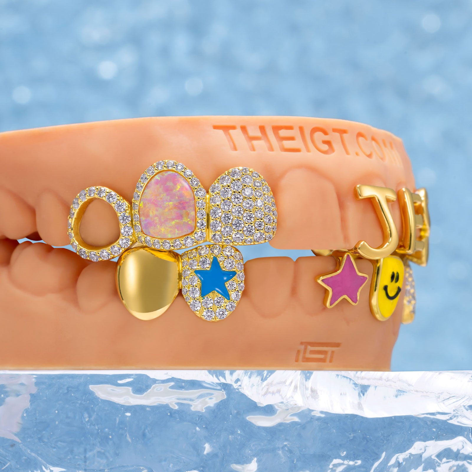 Jesus Name Opal & Moissanite Star Grillz