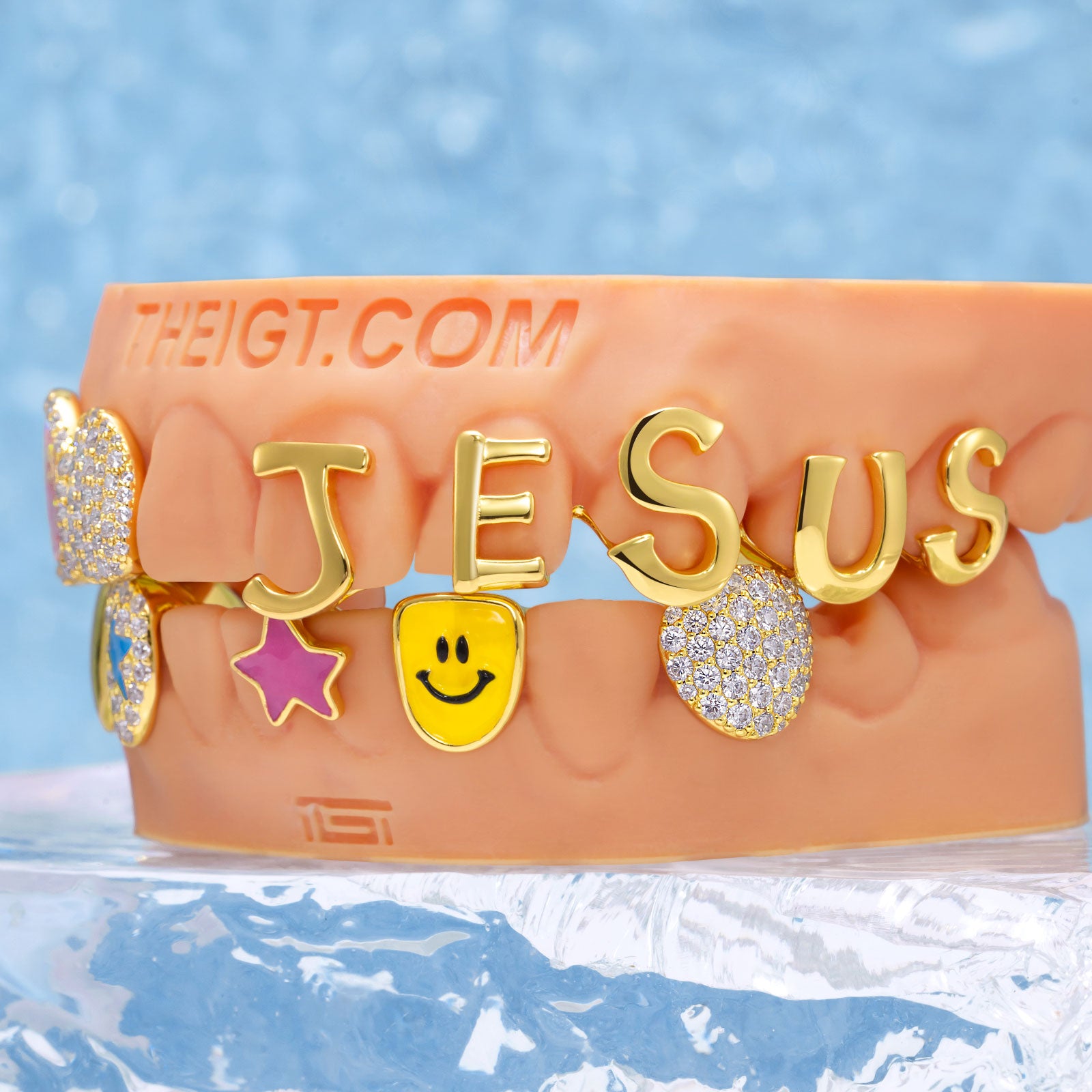 Jesus Name Opal & Moissanite Star Grillz