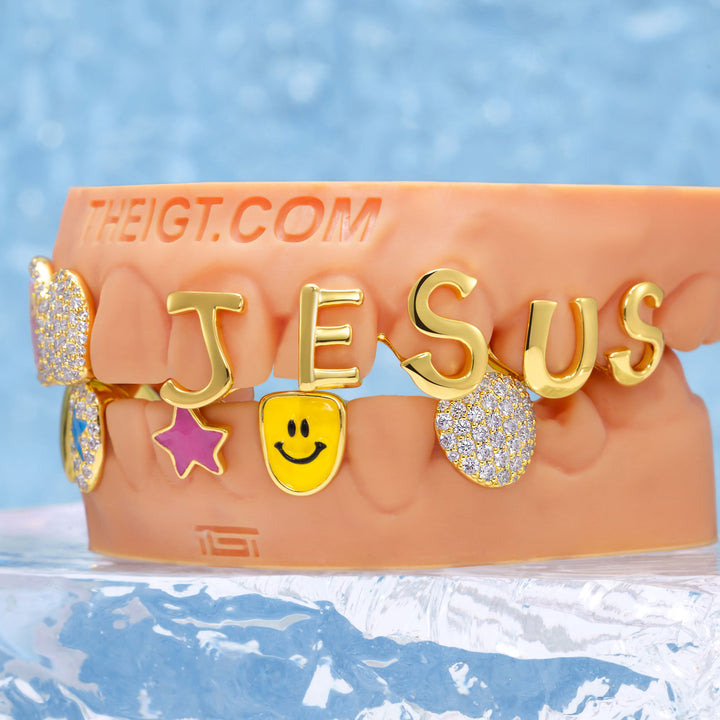 Jesus Name Opal & Moissanite Star Grillz