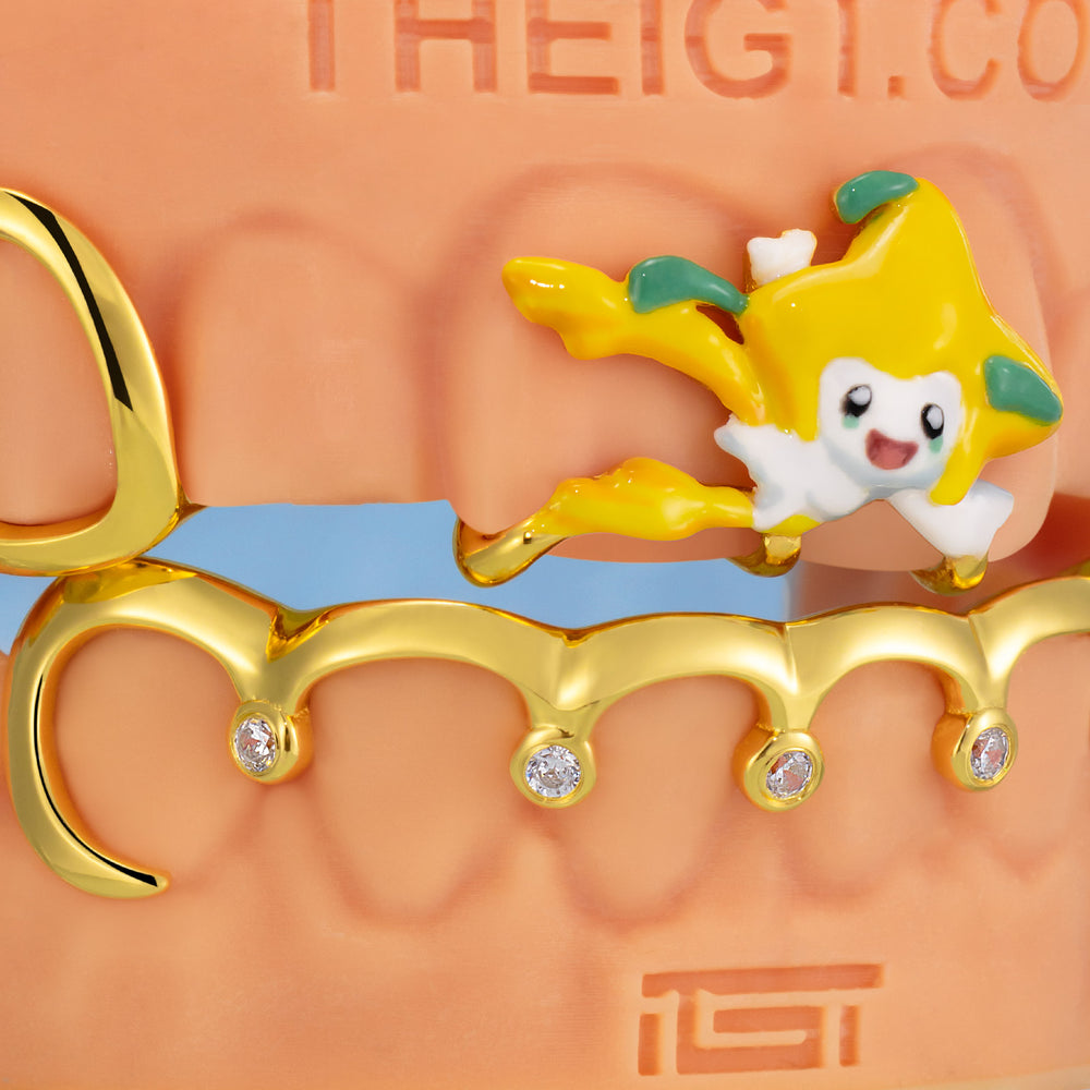 Enamel Jirachi Opal & White Moissanite Style Grillz