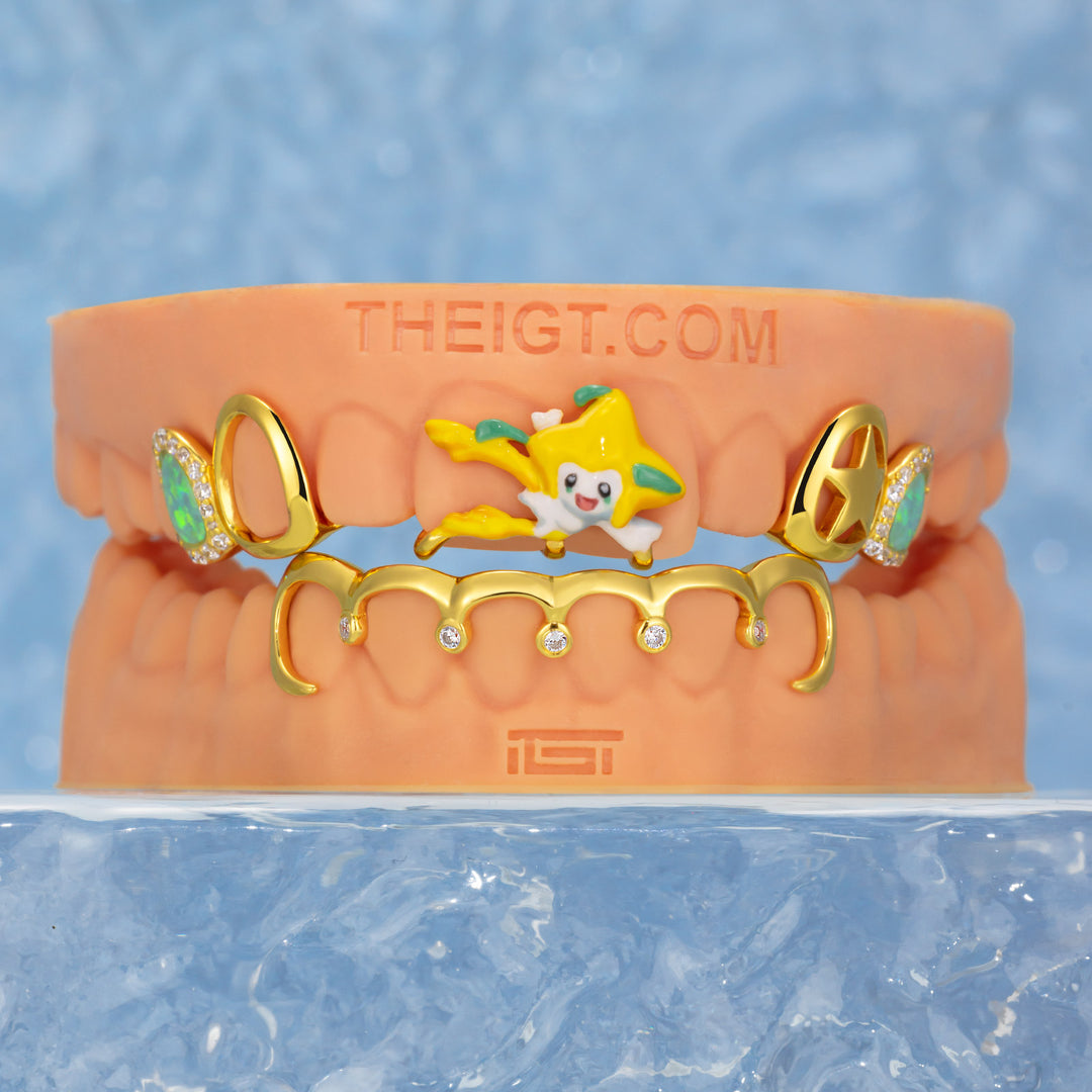 Enamel Jirachi Opal & White Moissanite Style Grillz