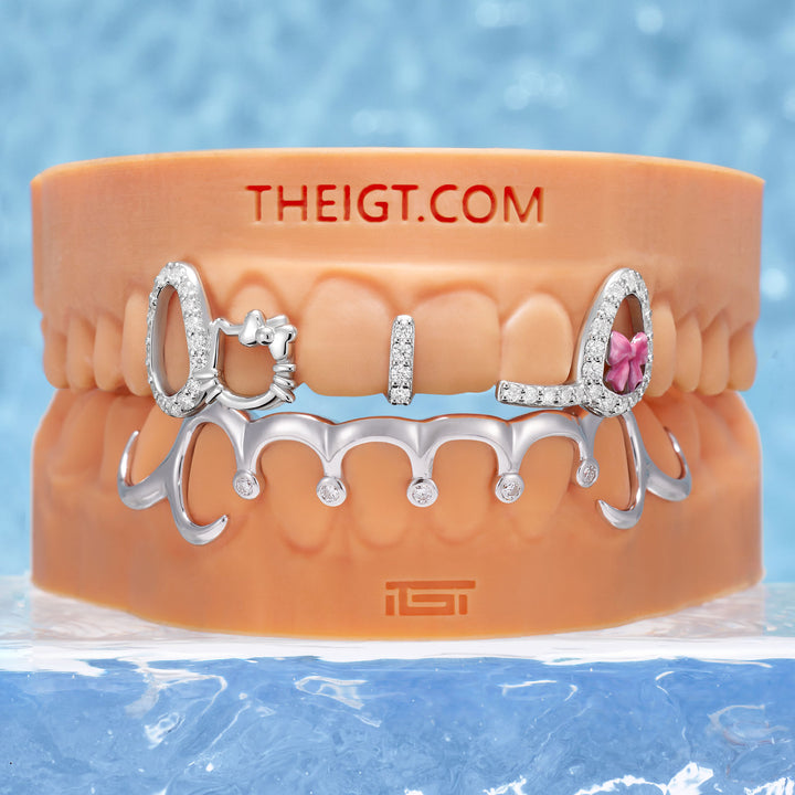 Kitty Bow Drip Open Face Moissanite Grillz - ICEGIANT