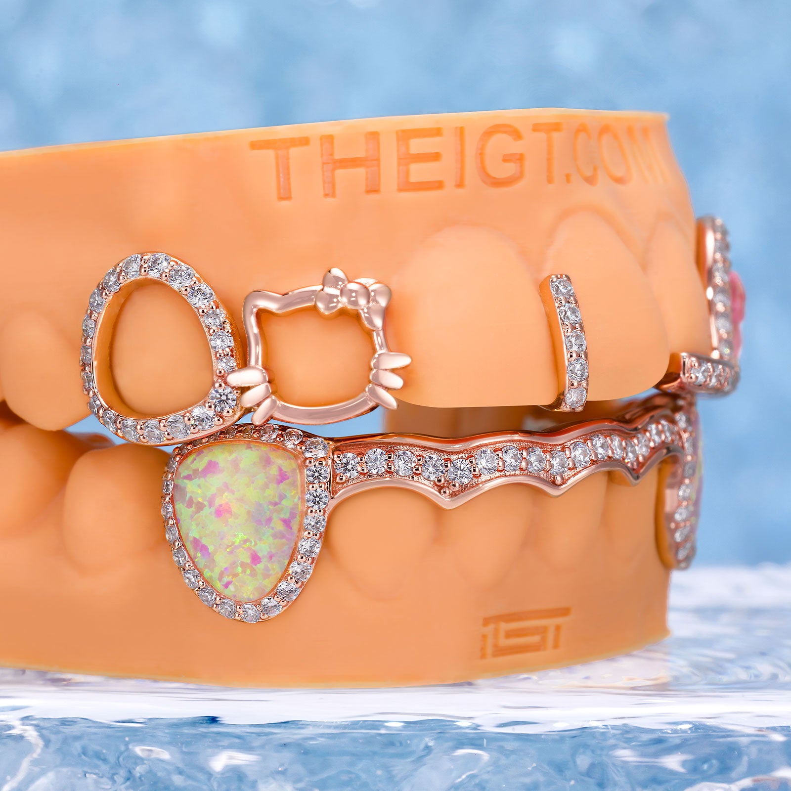 Kitty Ribbon Opal Fangs Set