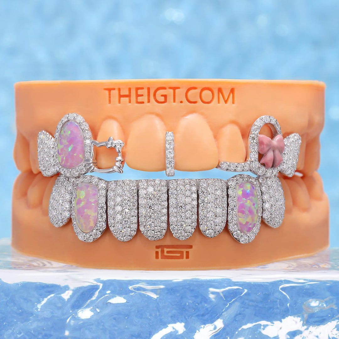 Kitty Ribbon Opal Fangs Set
