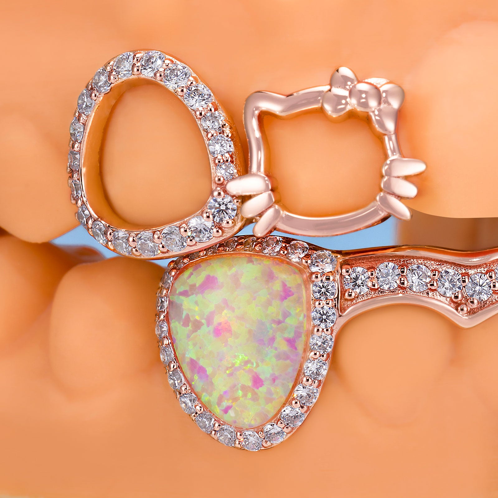 Kitty Ribbon Opal Fangs Set