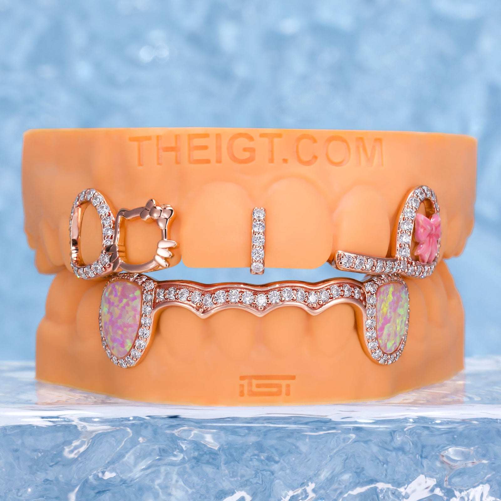 Kitty Ribbon Opal Fangs Set