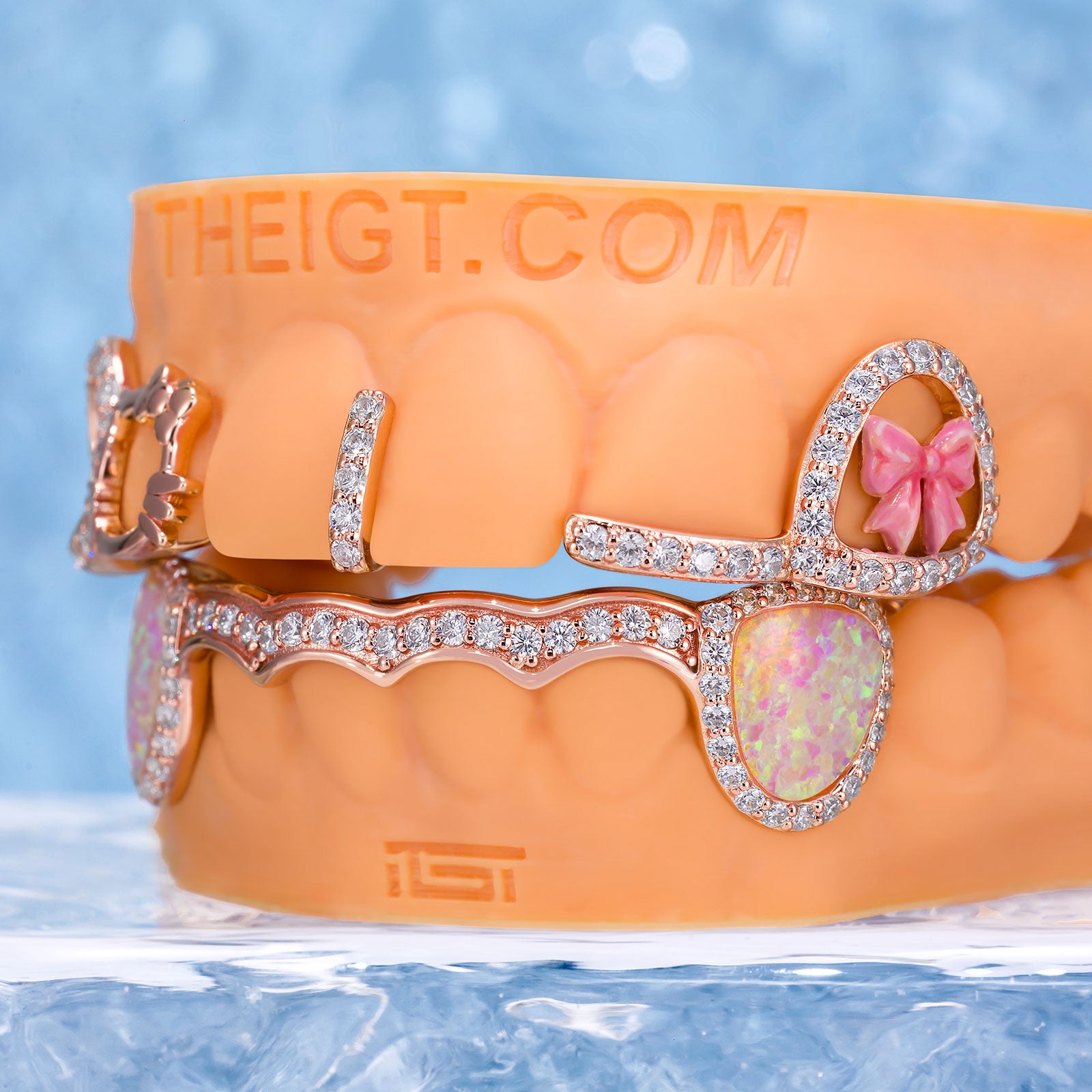 Kitty Ribbon Opal Fangs Set