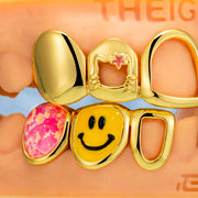 Kitty & Hibiscus Flower Diamond Grillz