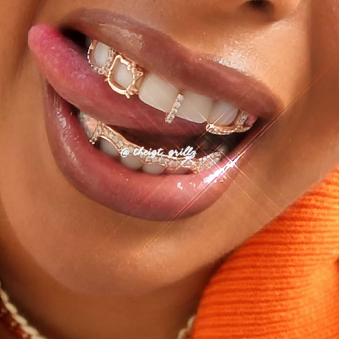 Kitty Ribbon Opal Fangs Set