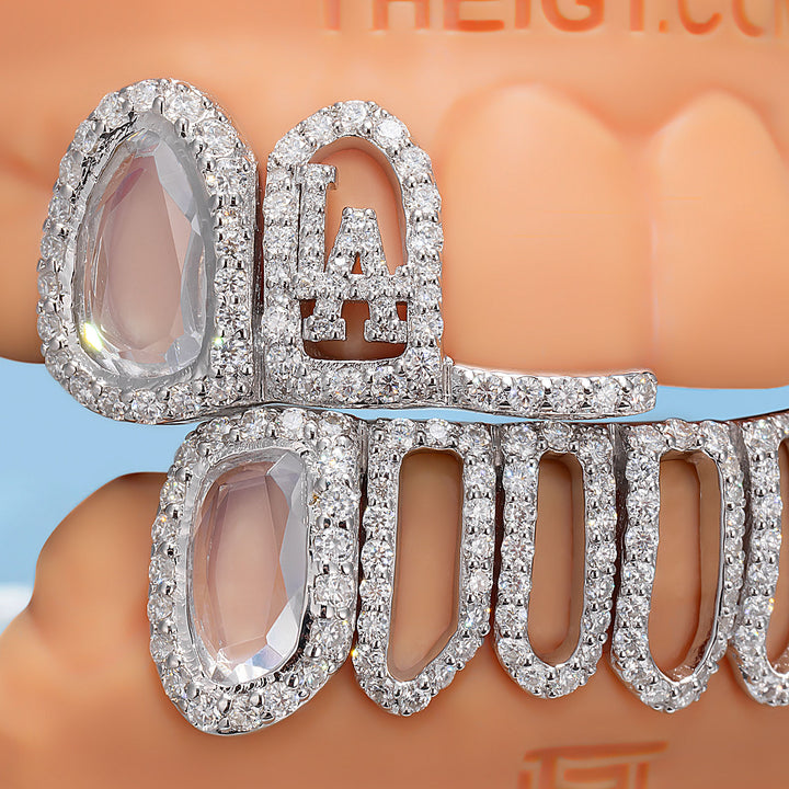 "LA" Oval Gem Open Face Moissanite Grillz
