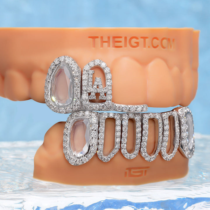 "LA" Oval Gem Open Face Moissanite Grillz