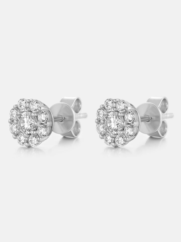 Lab Diamond 6.7mm Flora Bloom Stud Earrings