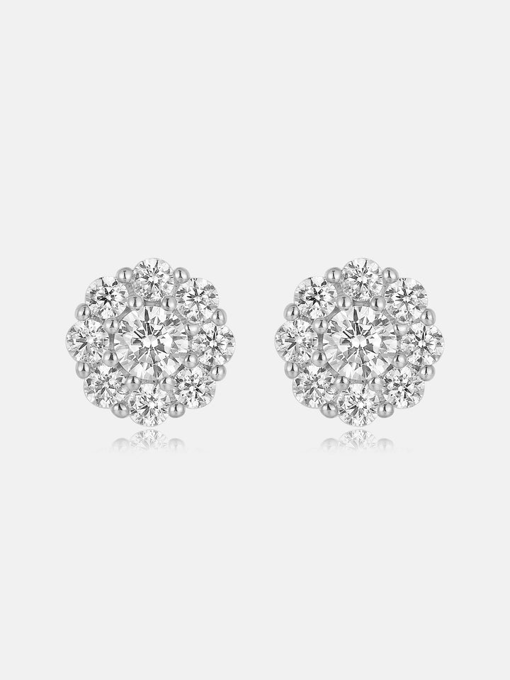 Lab Diamond 6.7mm Flora Bloom Stud Earrings