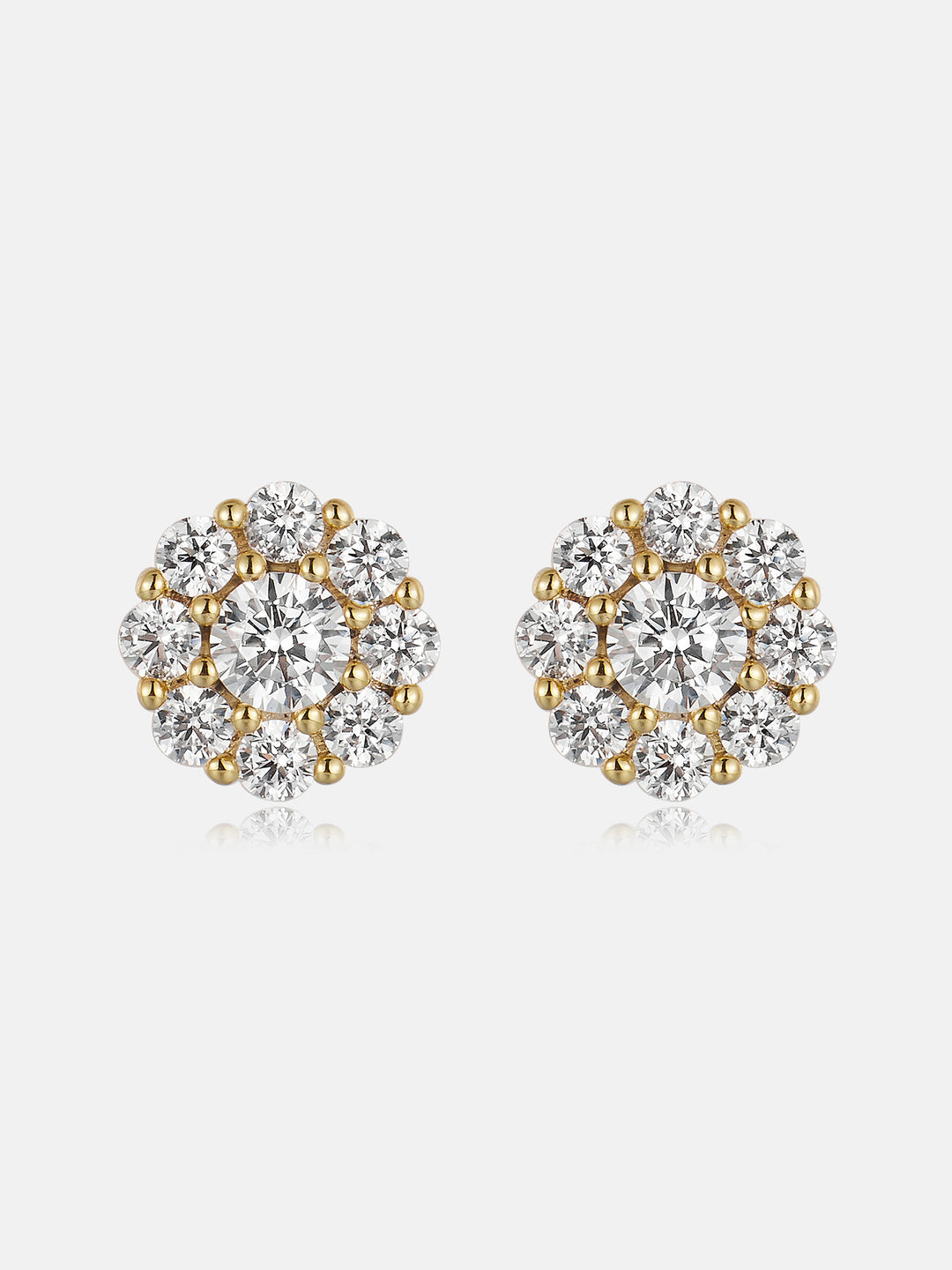 Lab Diamond 6.7mm Flora Bloom Stud Earrings