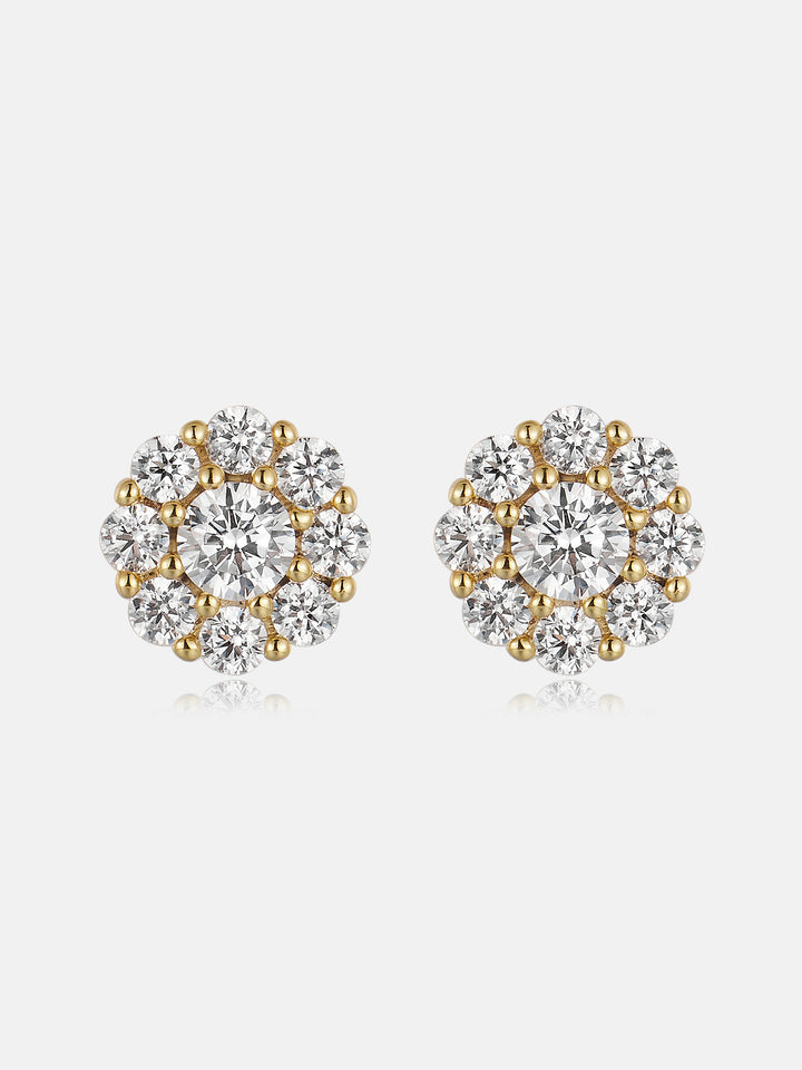 Lab Diamond 6.7mm Flora Bloom Stud Earrings
