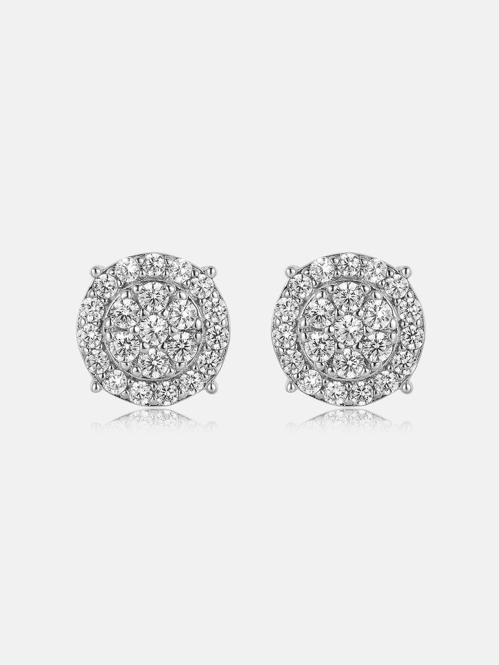 Lab Diamond 7.8mm Round Cluster Halo Studs Earrings