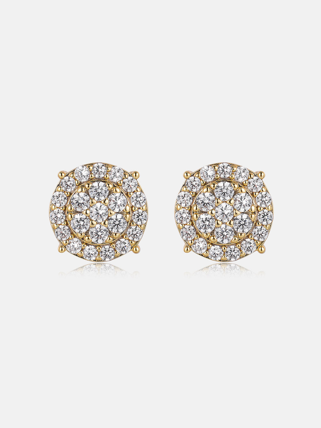 Lab Diamond 7.8mm Round Cluster Halo Studs Earrings