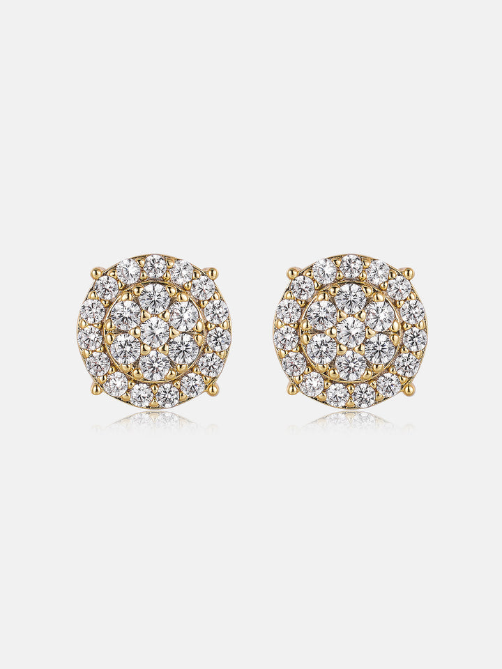 Lab Diamond 7.8mm Round Cluster Halo Studs Earrings