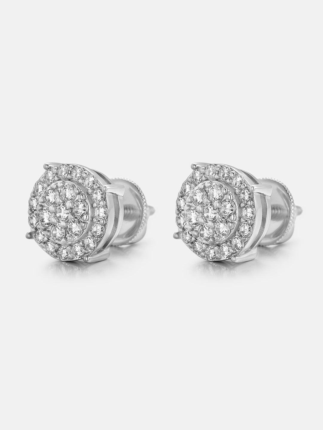 Lab Diamond 7.8mm Round Cluster Halo Studs Earrings