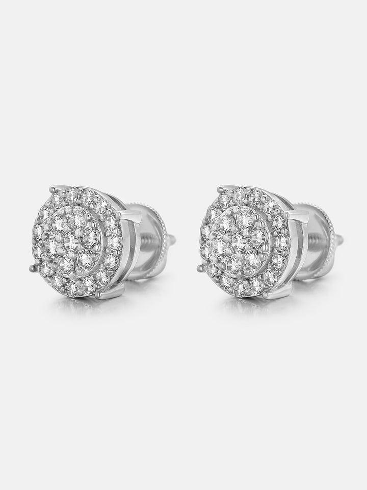 Lab Diamond 7.8mm Round Cluster Halo Studs Earrings