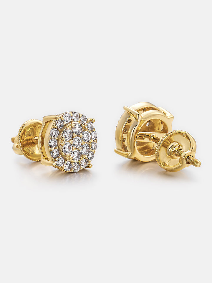 Lab Diamond 7.8mm Round Cluster Halo Studs Earrings