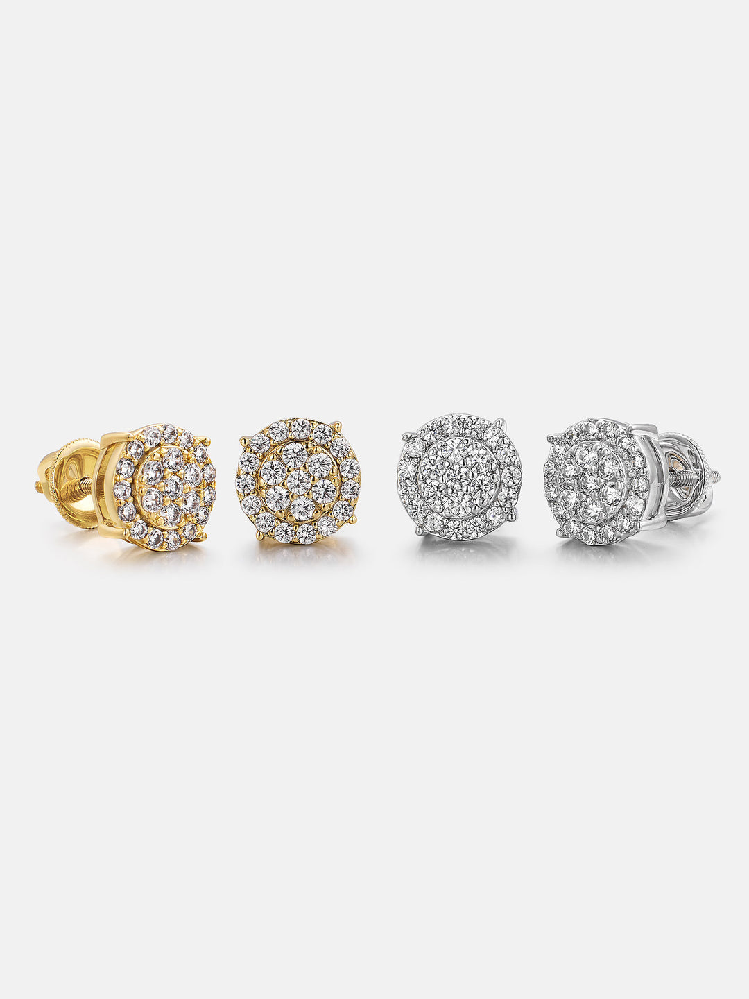Lab Diamond 7.8mm Round Cluster Halo Studs Earrings