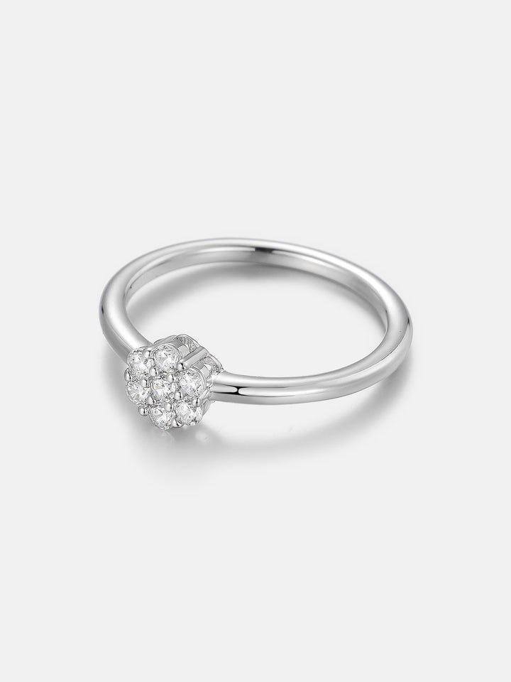 Lab Diamond Cluster Solitaire Ring