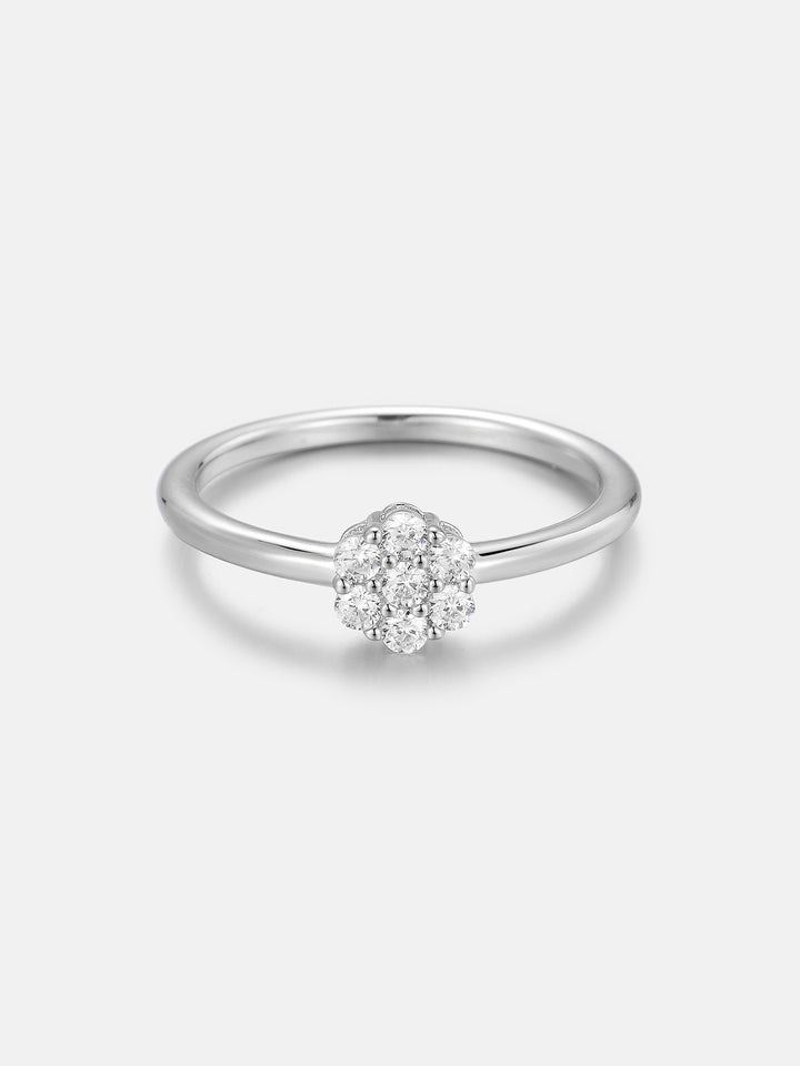 Lab Diamond Cluster Solitaire Ring