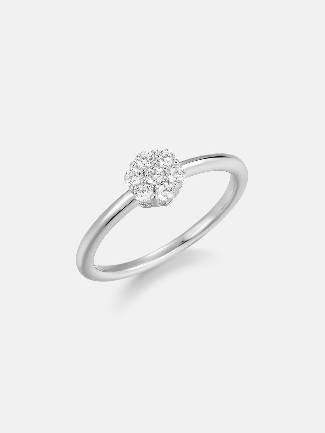 Lab Diamond Cluster Solitaire Ring