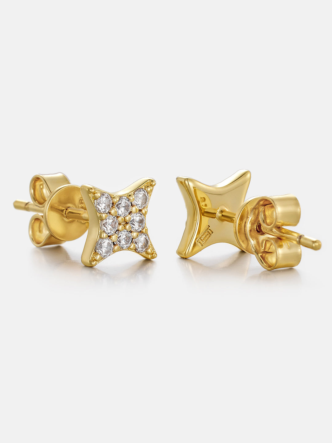Lab Diamond Cushion-Four Point Star Stud Earrings