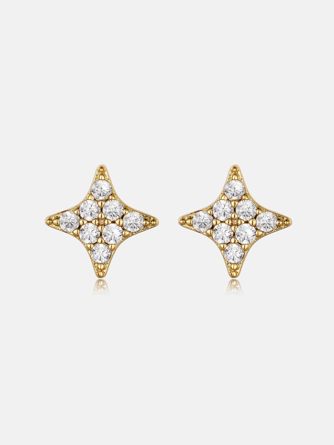 Lab Diamond Cushion-Four Point Star Stud Earrings
