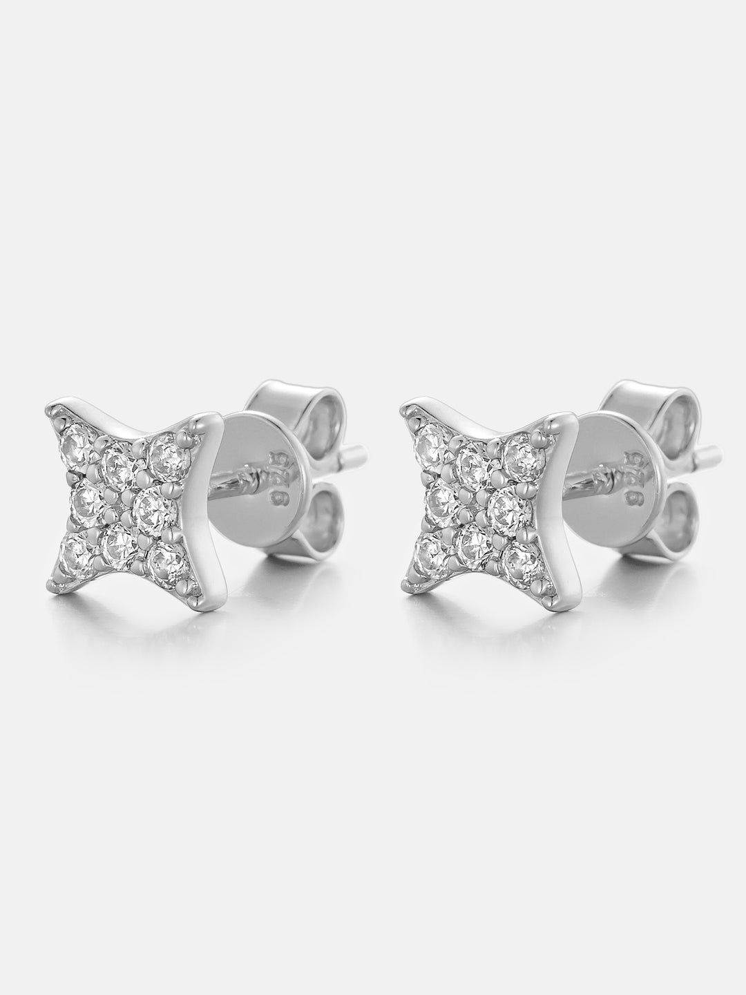 Lab Diamond Cushion-Four Point Star Stud Earrings