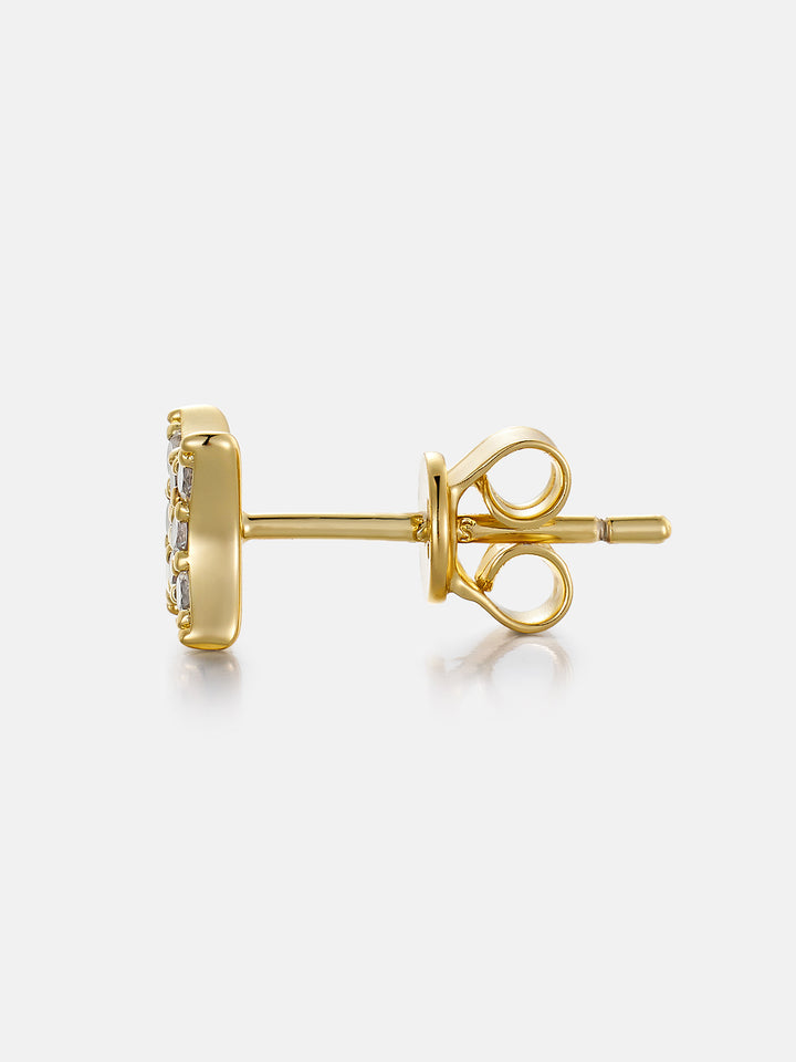 Lab Diamond Cushion-Four Point Star Stud Earrings