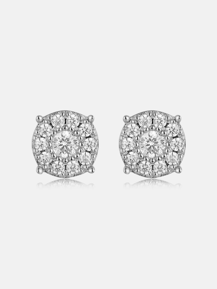 Lab Diamond Deca-Halo Cluster Solitaire Studs