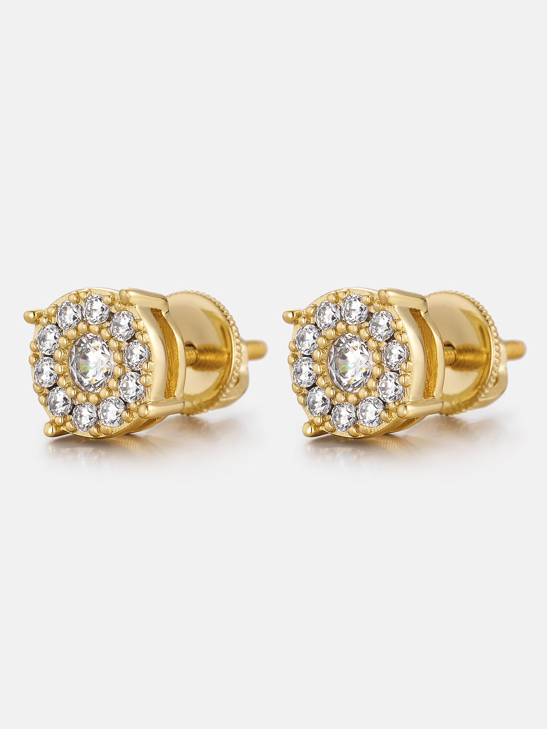Lab Diamond Deca-Halo Cluster Solitaire Studs