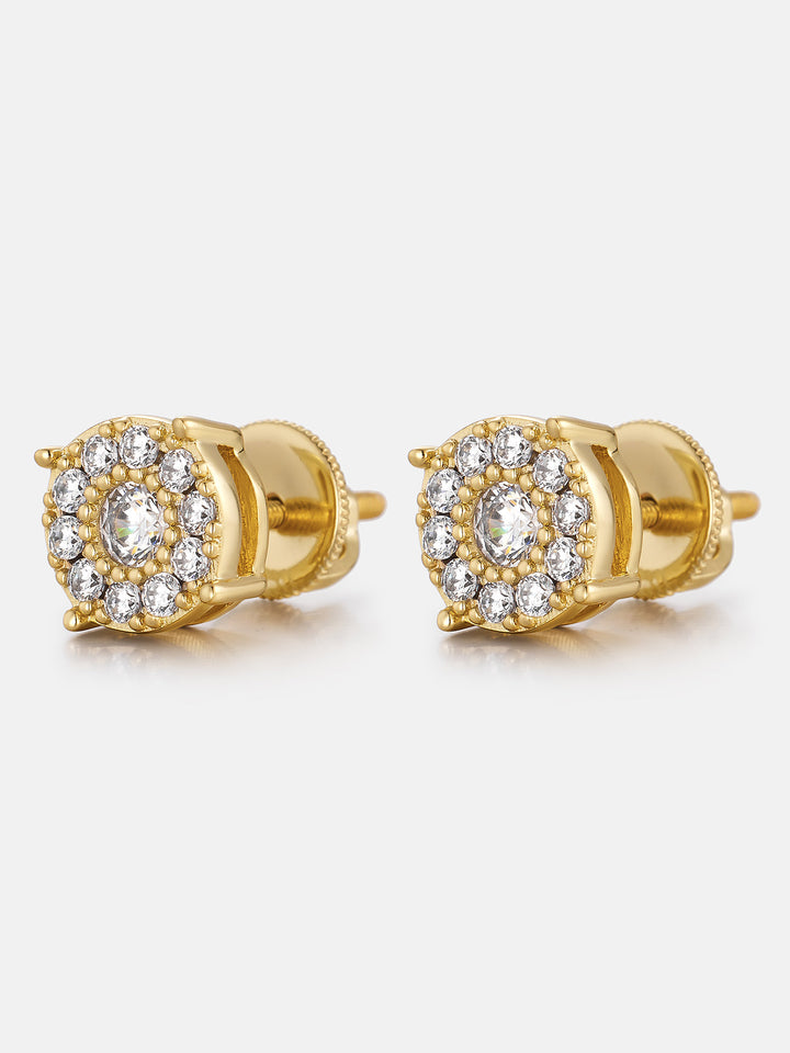 Lab Diamond Deca-Halo Cluster Solitaire Studs