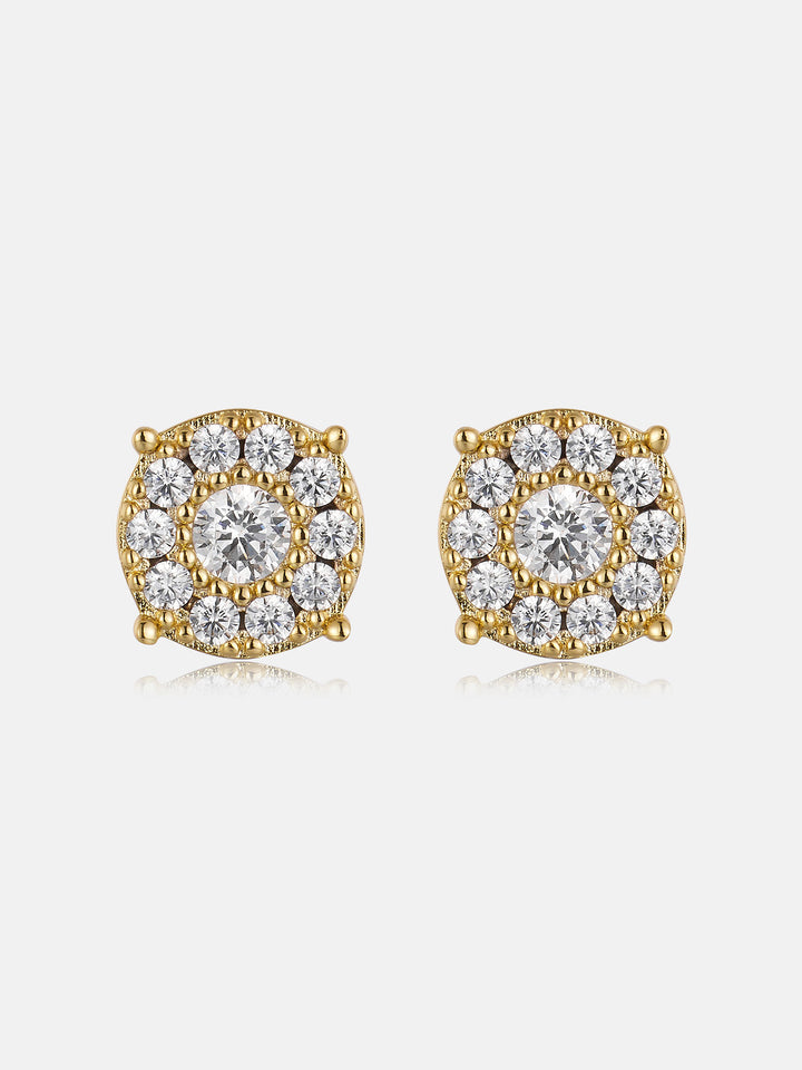 Lab Diamond Deca-Halo Cluster Solitaire Studs