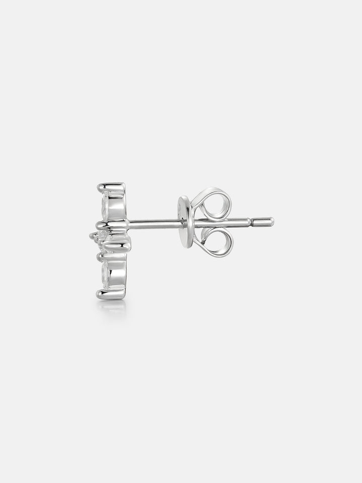 Lab Diamond Marquise Cross Cluster Stud Earrings