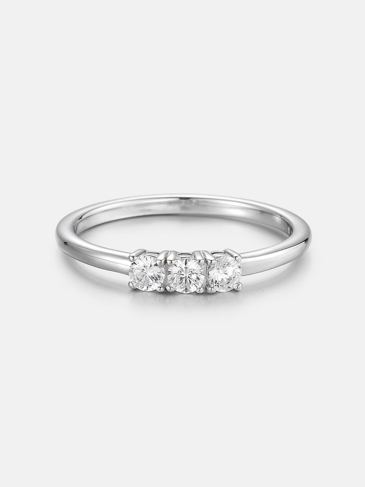 Lab Diamond Three-Stone Trilogy Ring