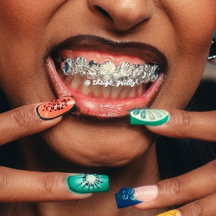 Last Supper Blue Gem Textured Grillz