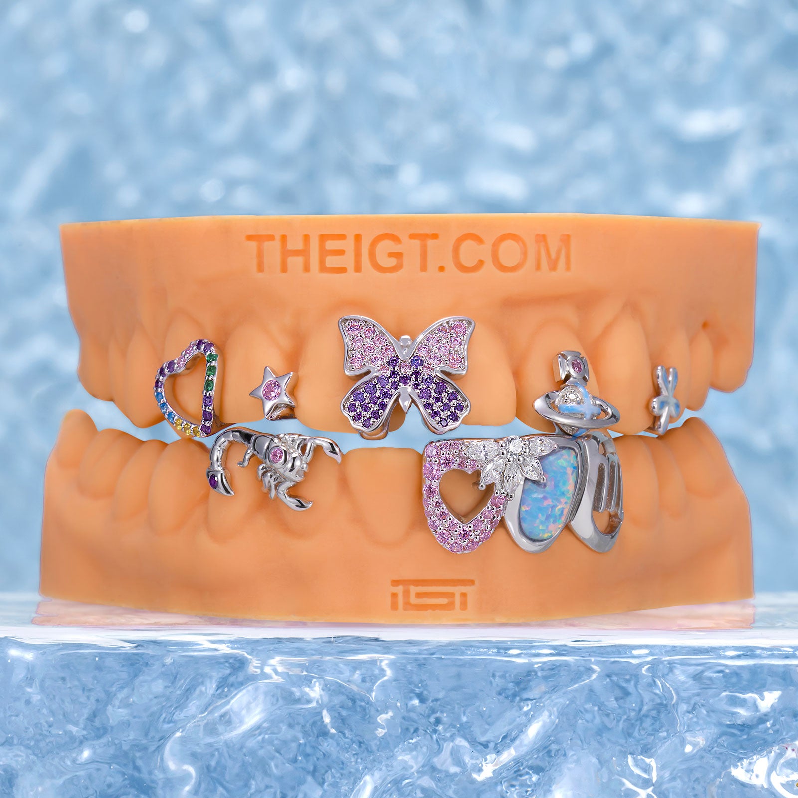 Lavender Celestial Scorpion Grillz | Moissanite & Opal Grillz